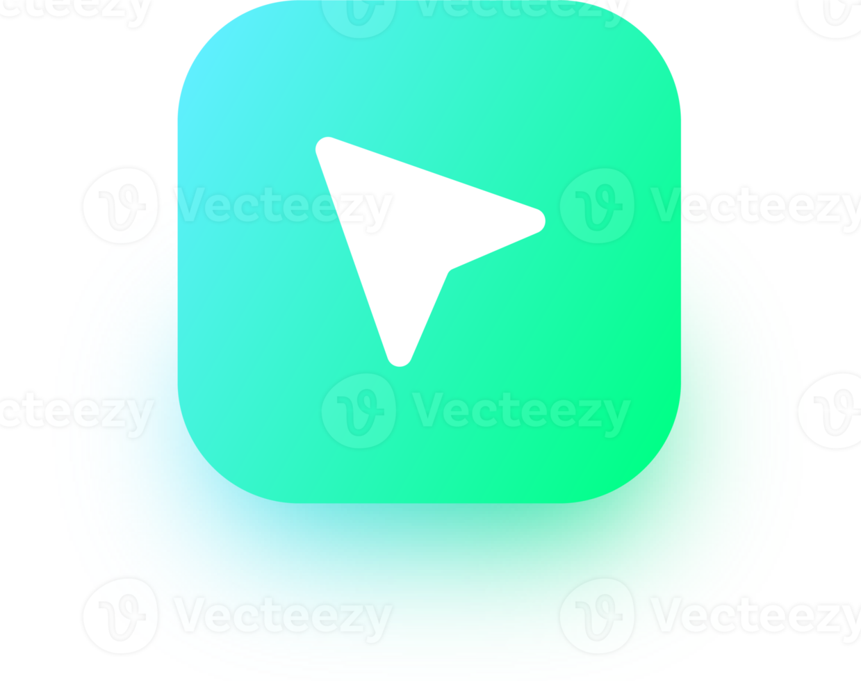 Sent message icon in square gradient colors. Navigation signs illustration. png