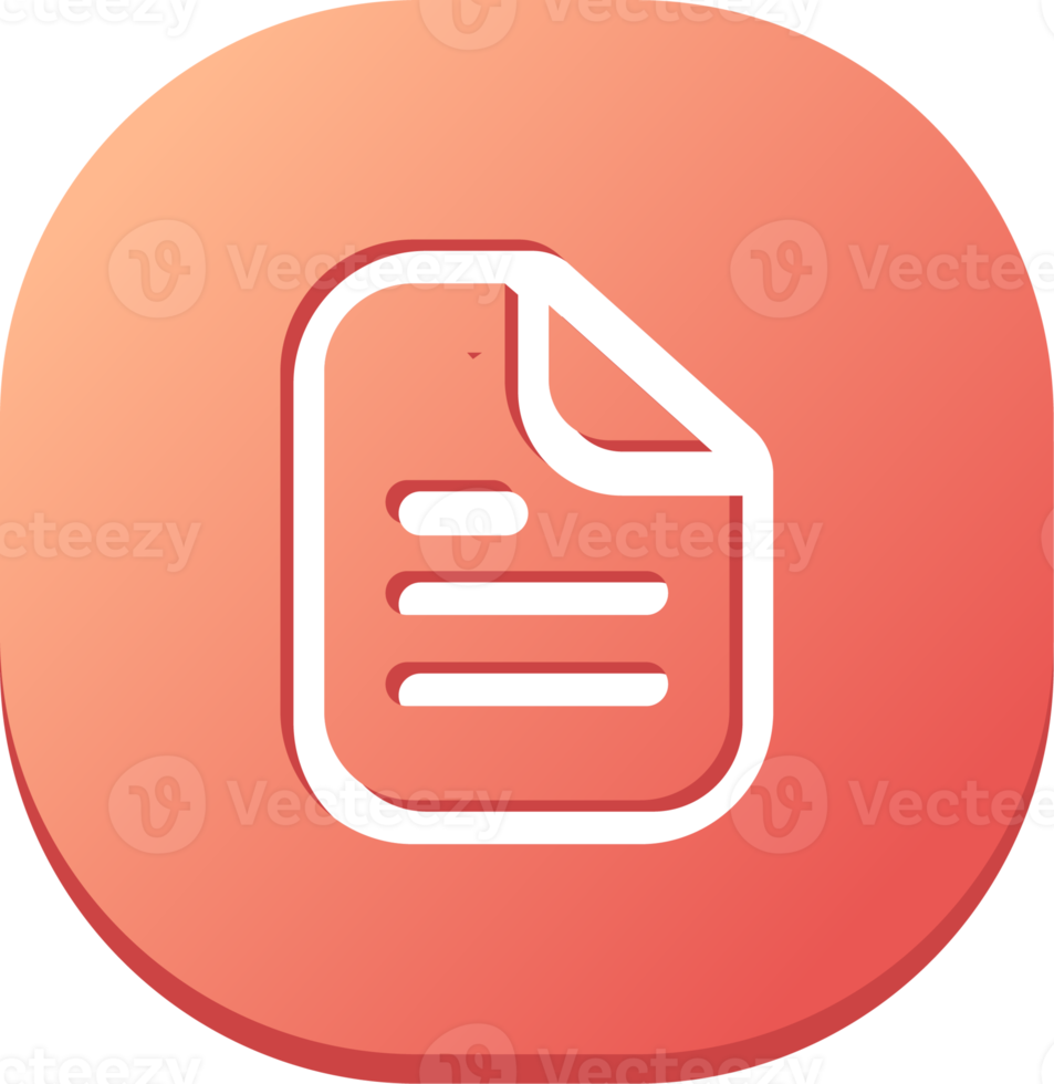 Document icon in flat design style. Folded written paper signs illustration. png