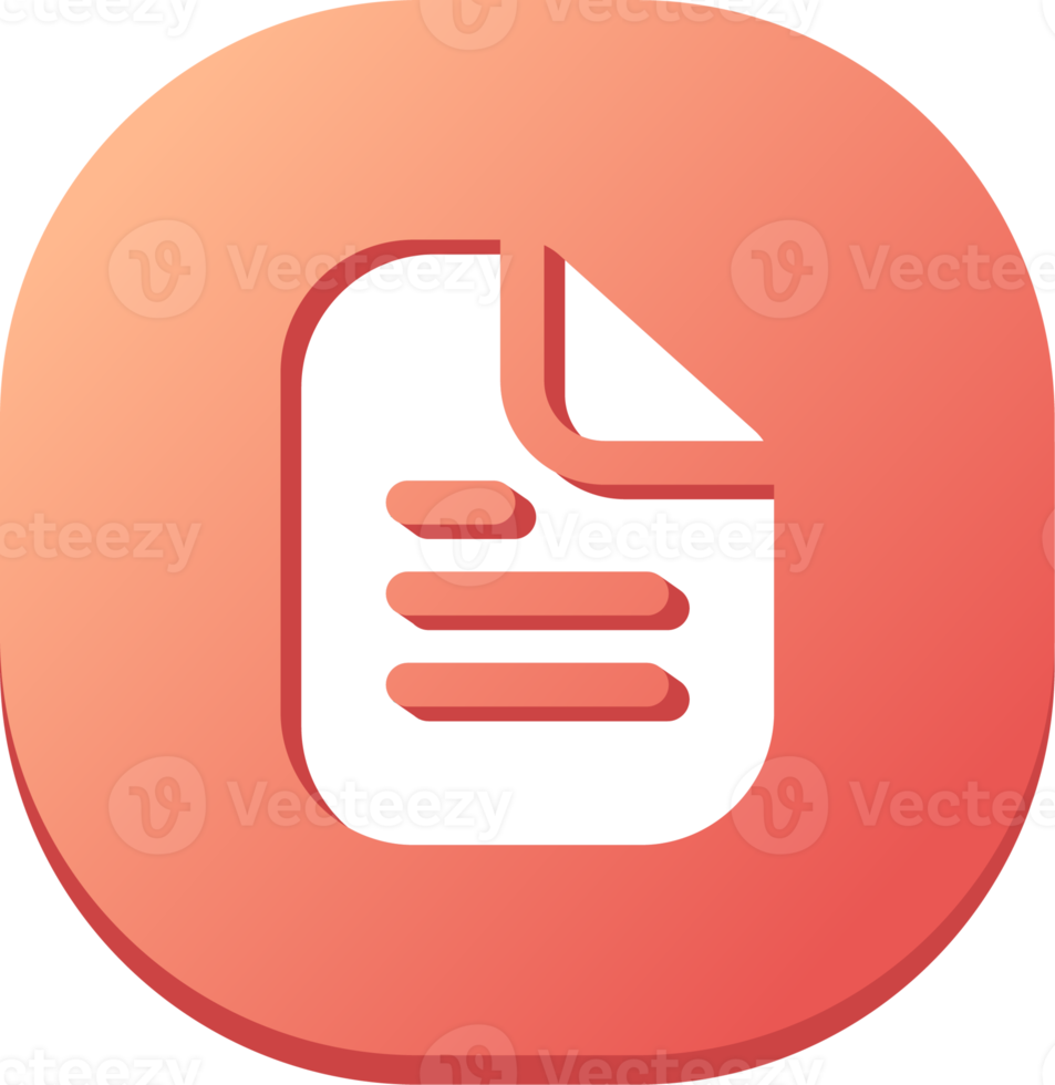 Document icon in flat design style. Folded written paper signs illustration. png