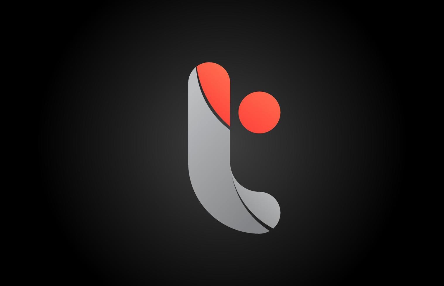 naranja gris t alfabeto letra logo icono diseño con degradado color. creativo modelo para negocio y empresa vector