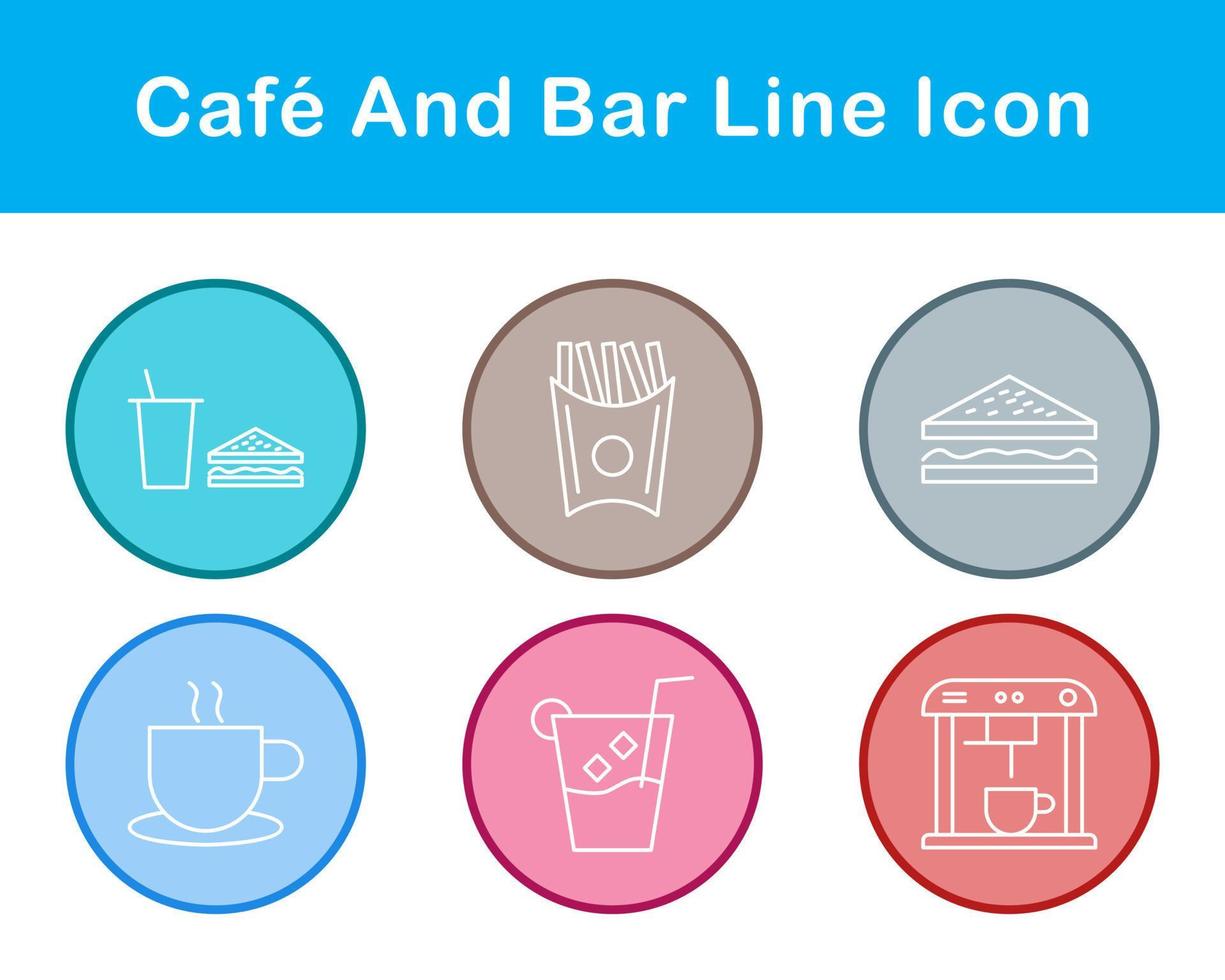 café y bar vector icono conjunto