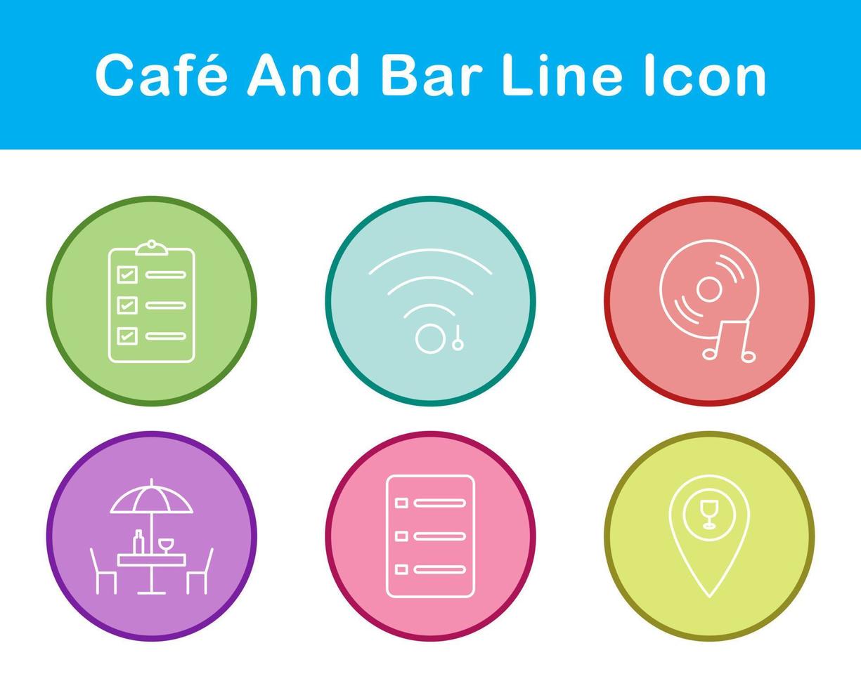 Cafe And Bar Vector Icon Set
