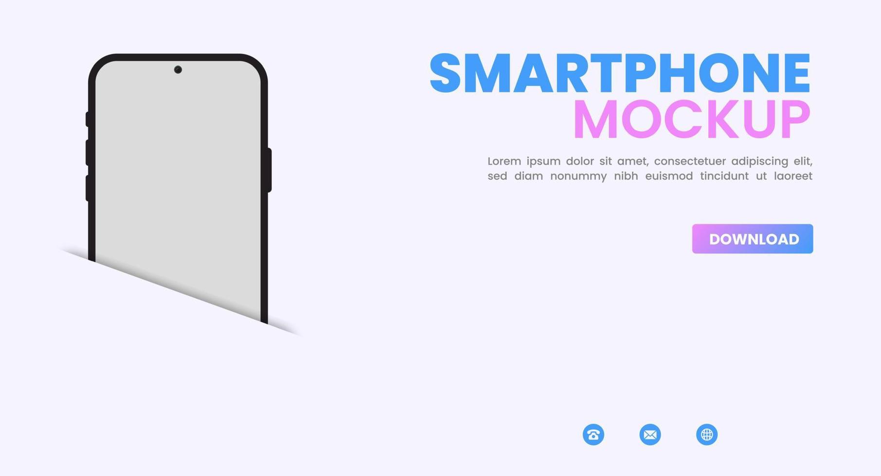 Smartphone mockup for applications ui presentation. Phone vector illustration.