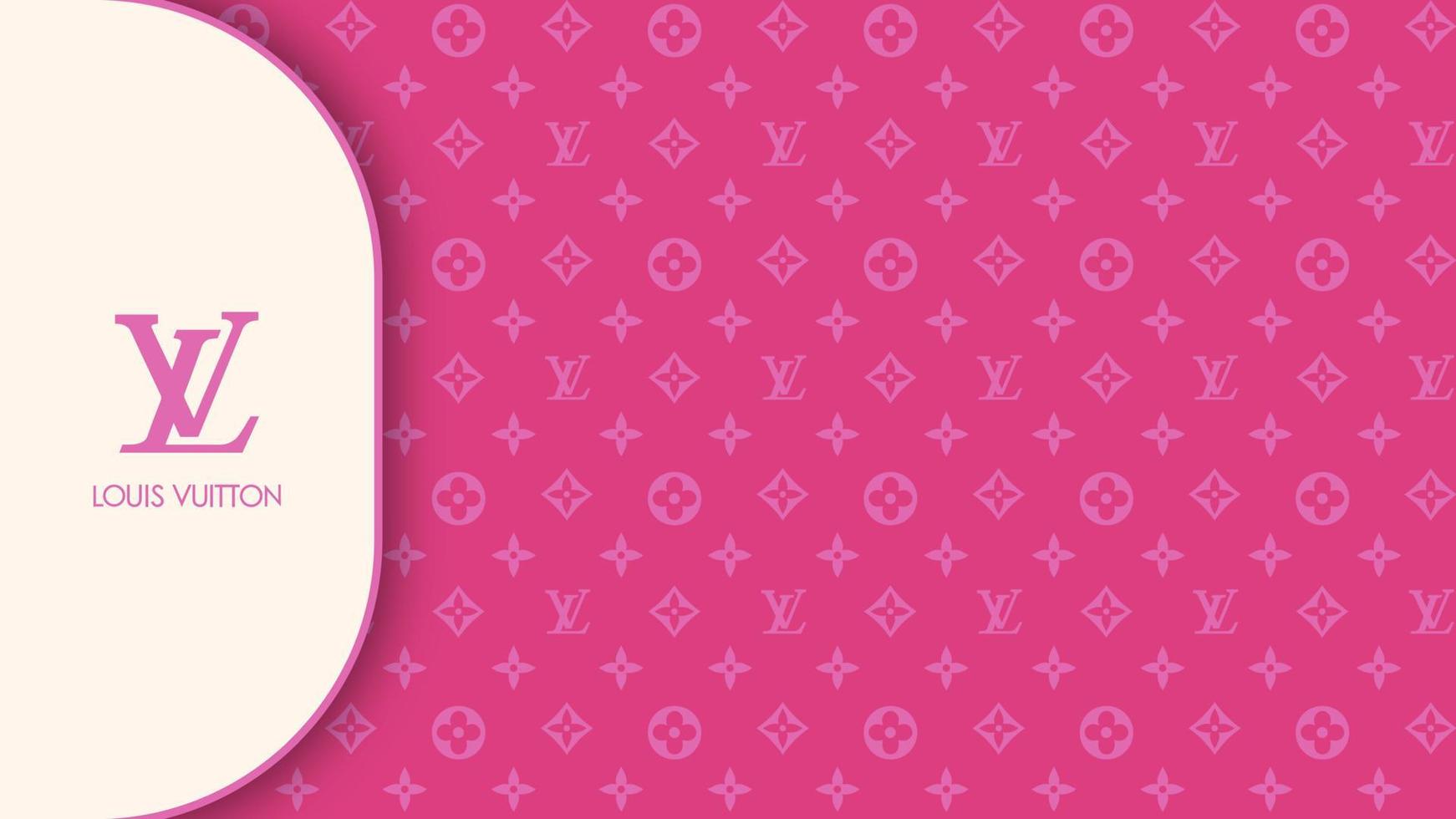 Louis vuitton horizontal pattern in pink colors. Editorial vector illustration.