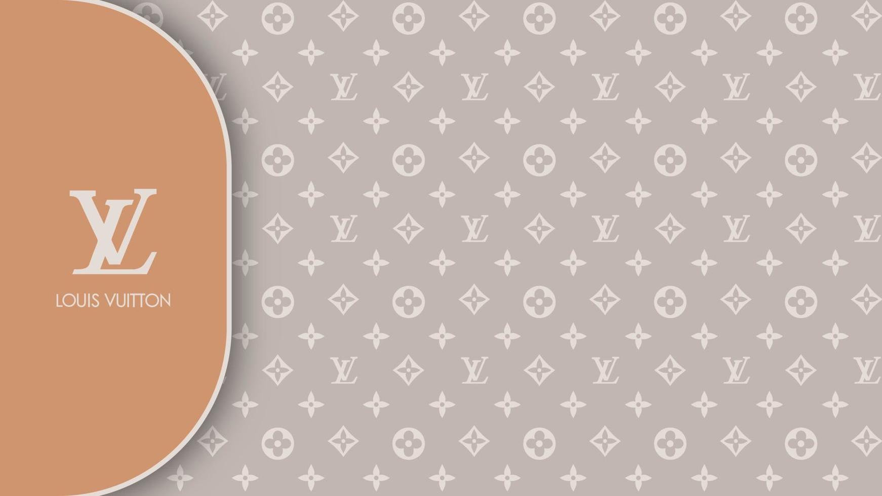 Louis vuitton horizontal pattern in grey colors. Editorial vector illustration.