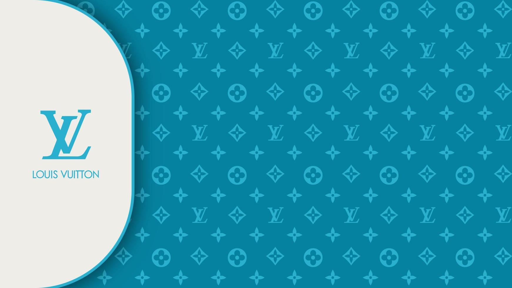 Louis vuitton horizontal pattern in tosca colors. Editorial vector illustration.