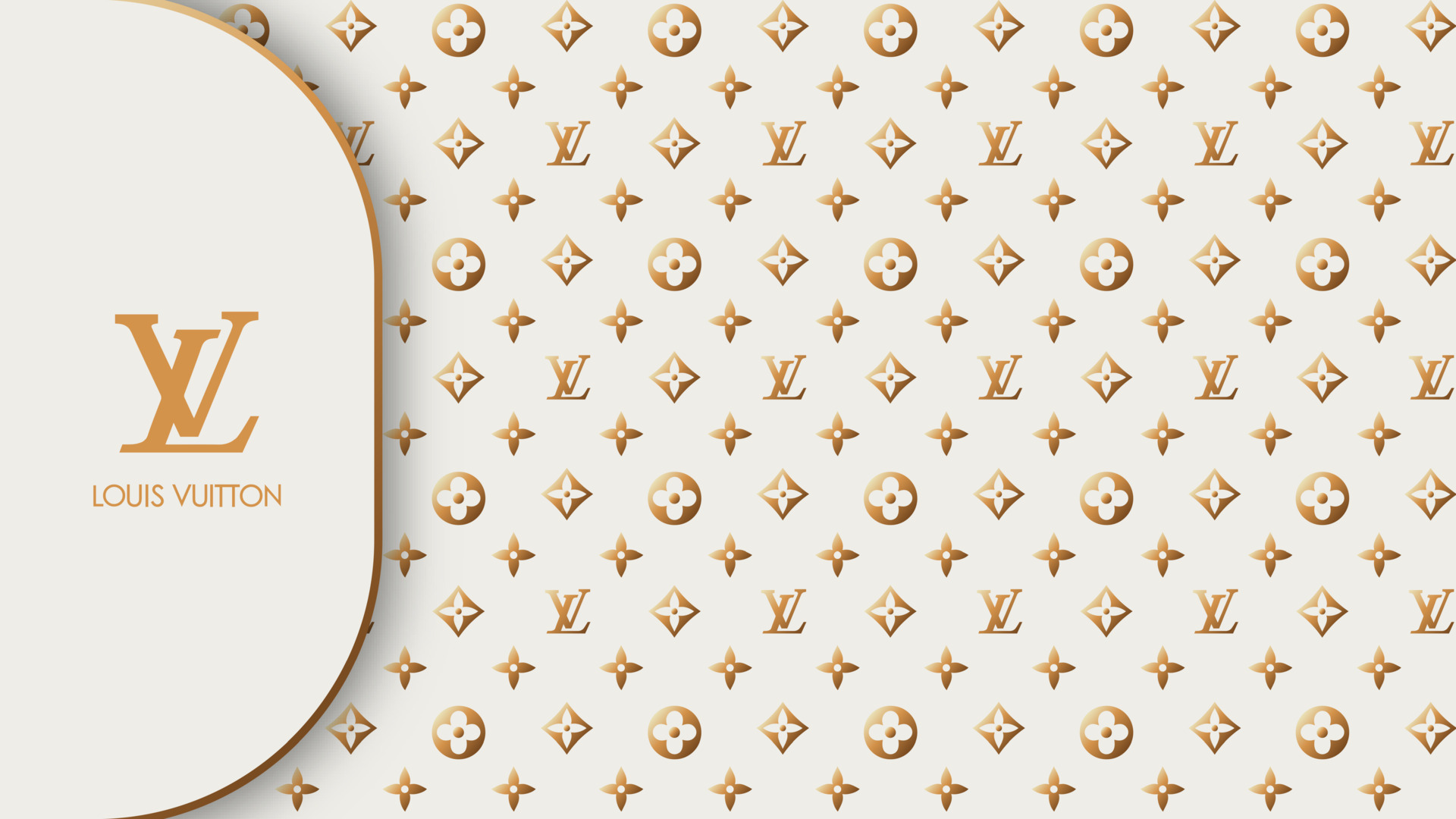 Louis vuitton horizontal pattern in gold colors. Editorial vector