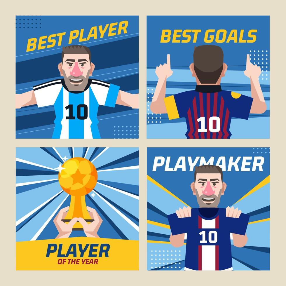 Famous Soccer Player Social Media Post vector