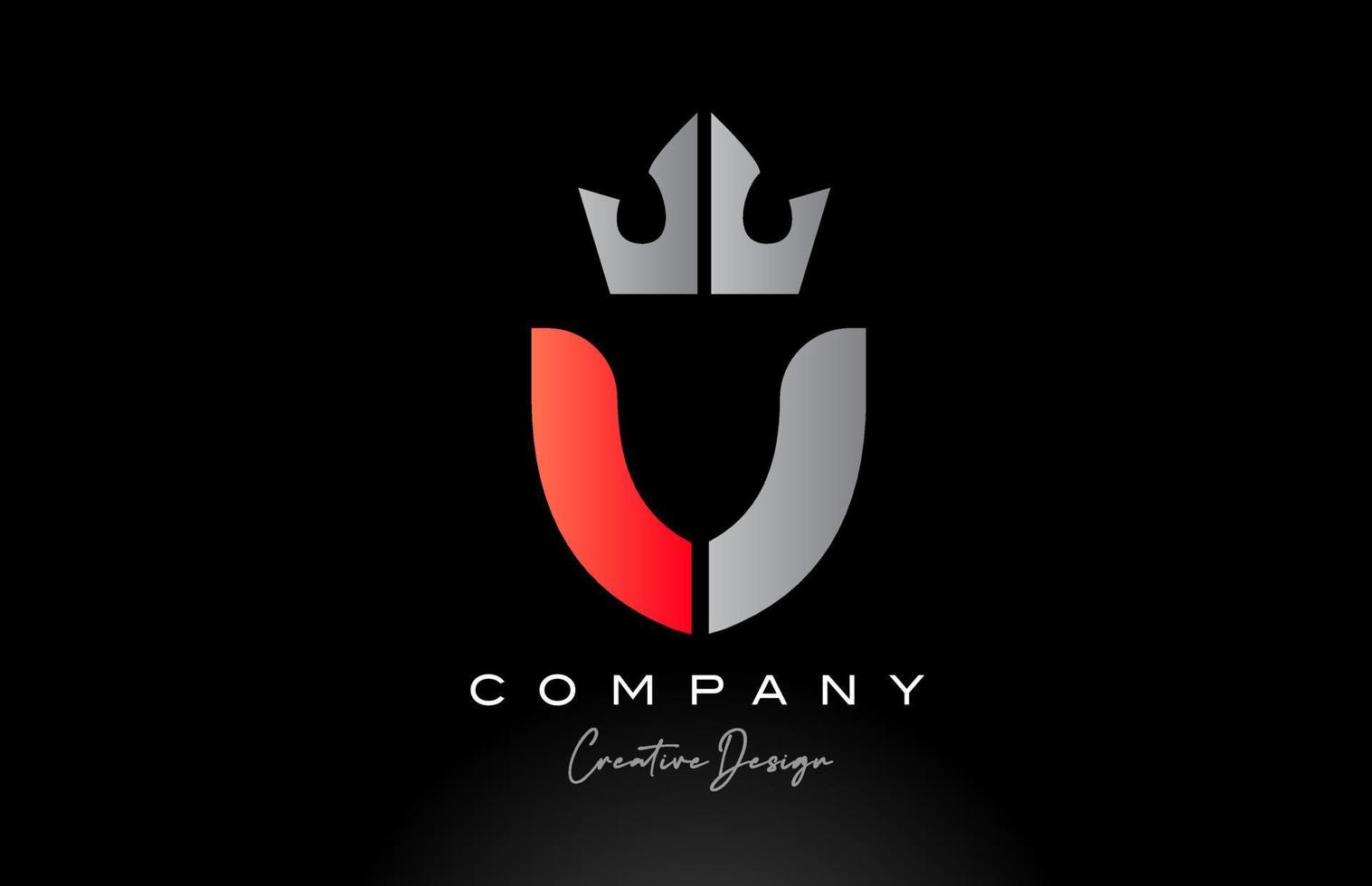 orange V alphabet letter logo icon design with king crown. Creative template for company vector