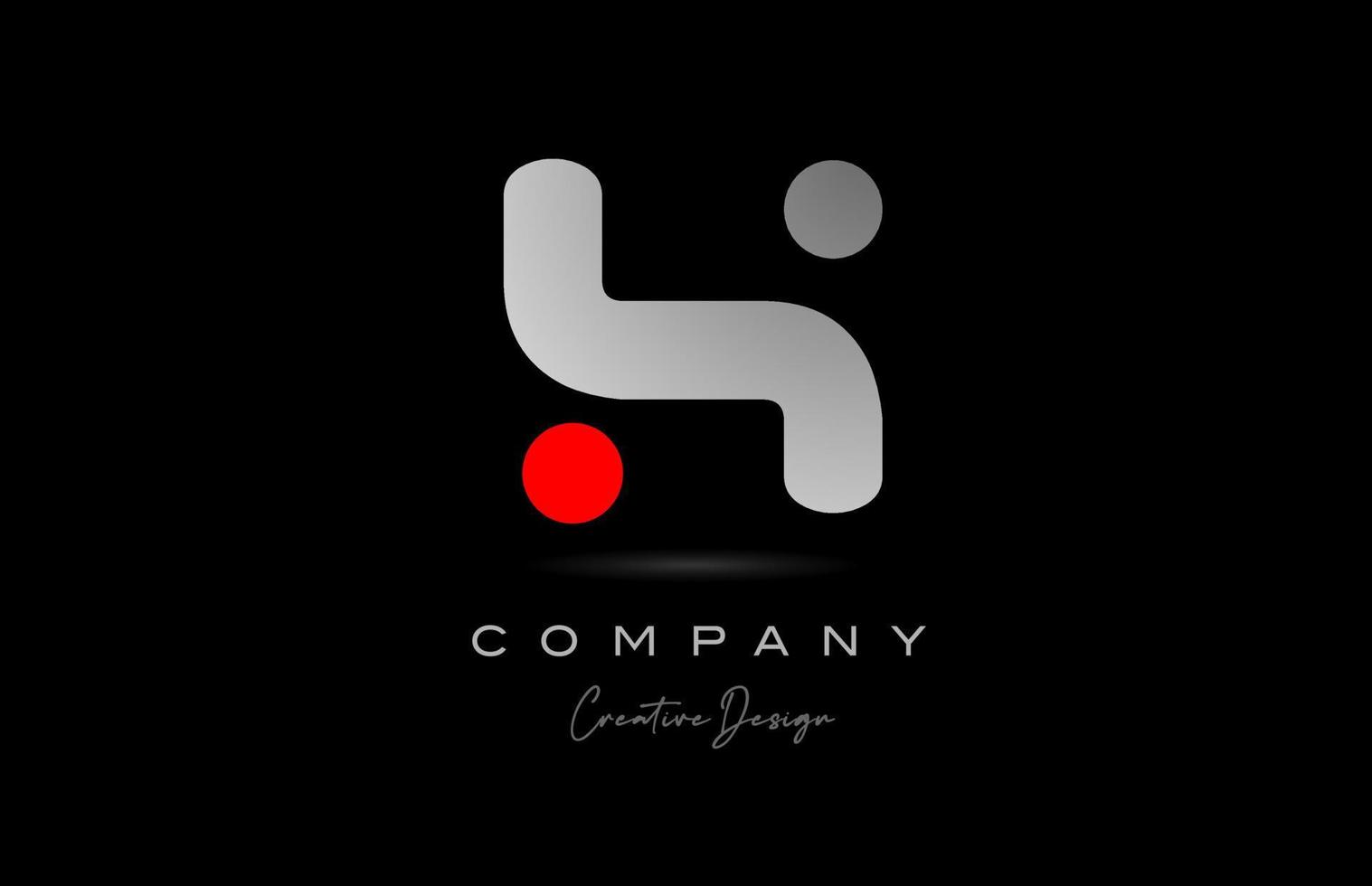 red grey Y alphabet letter logo icon design with dot. Creative polygon template for business and company vector