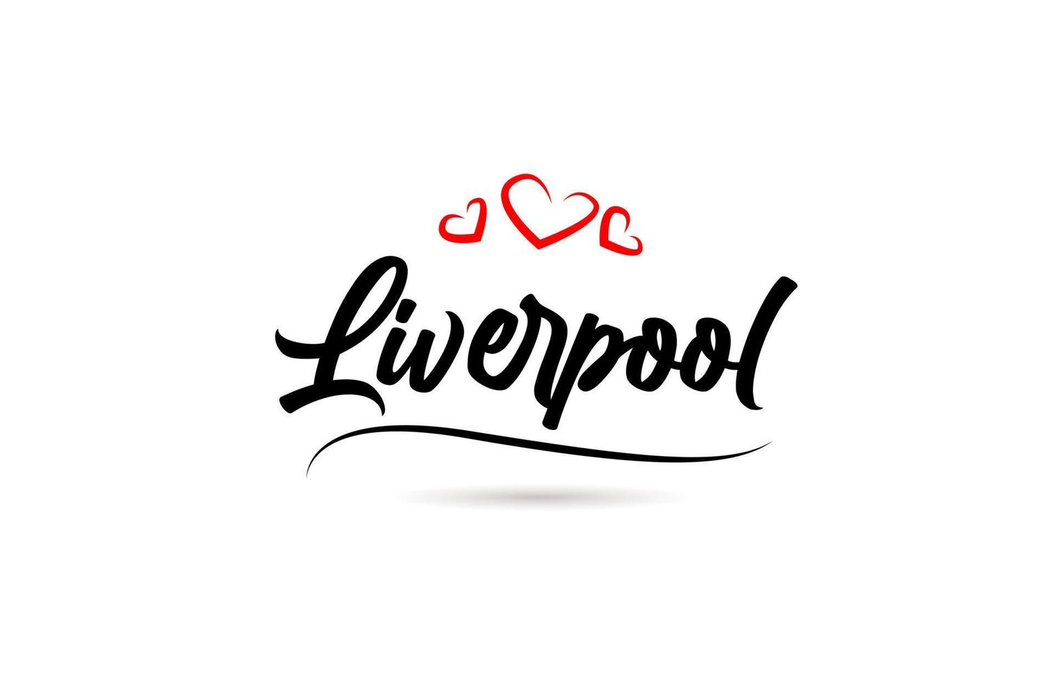 Liverpool europeo ciudad tipografía texto palabra con amor. mano letras estilo. moderno caligrafía texto vector