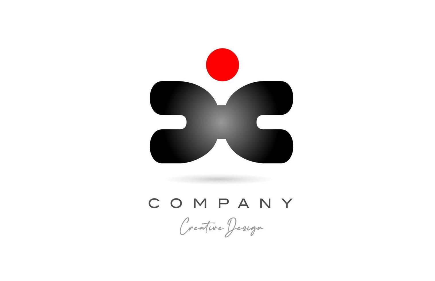 red black dot X alphabet letter logo icon design with gradient. Creative template for business and company vector
