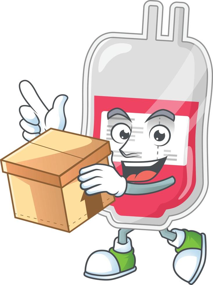 Bag of blood Cartoon character vector