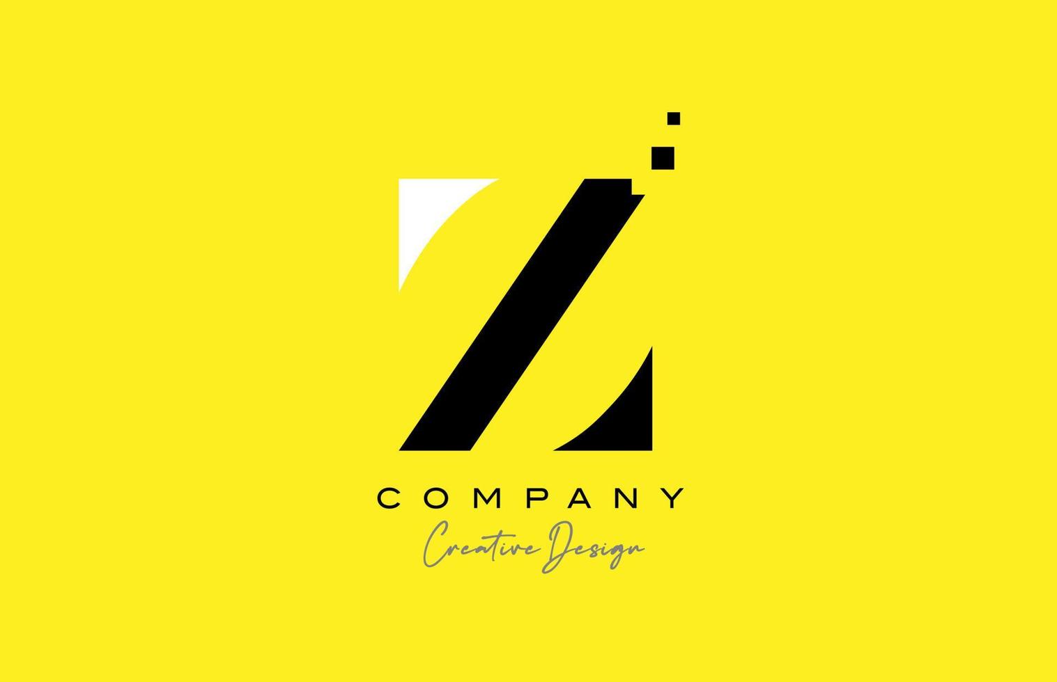 yellow black Z alphabet letter logo icon design with dots. Creative template for company and business vector