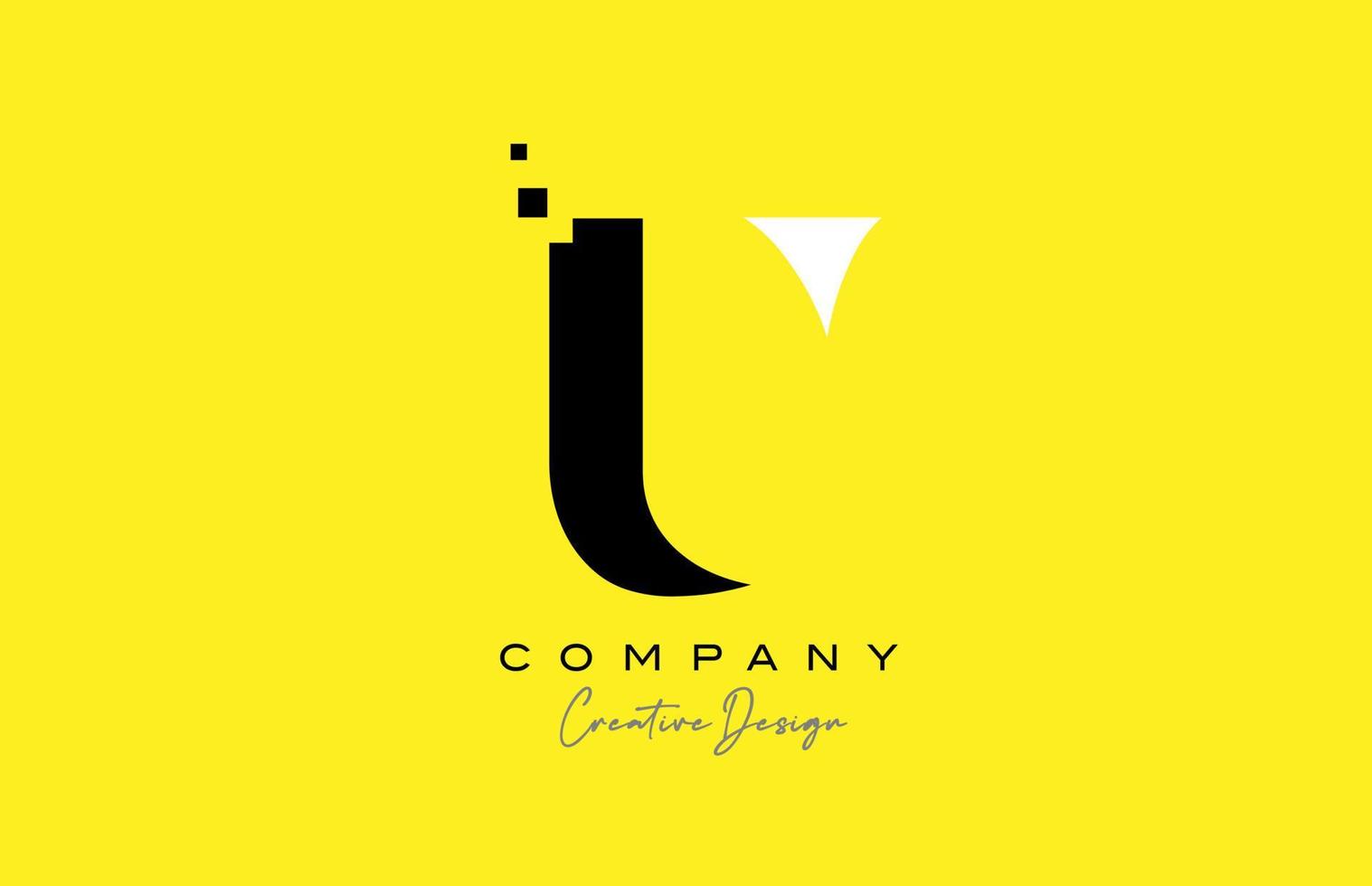 amarillo negro tu alfabeto letra logo icono diseño con puntos creativo modelo para empresa y negocio vector