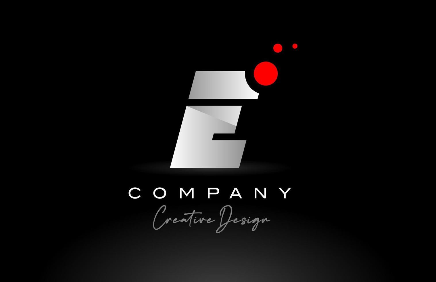 E alphabet letter logo with red dot and black and white color. Corporate creative template design for company and business vector