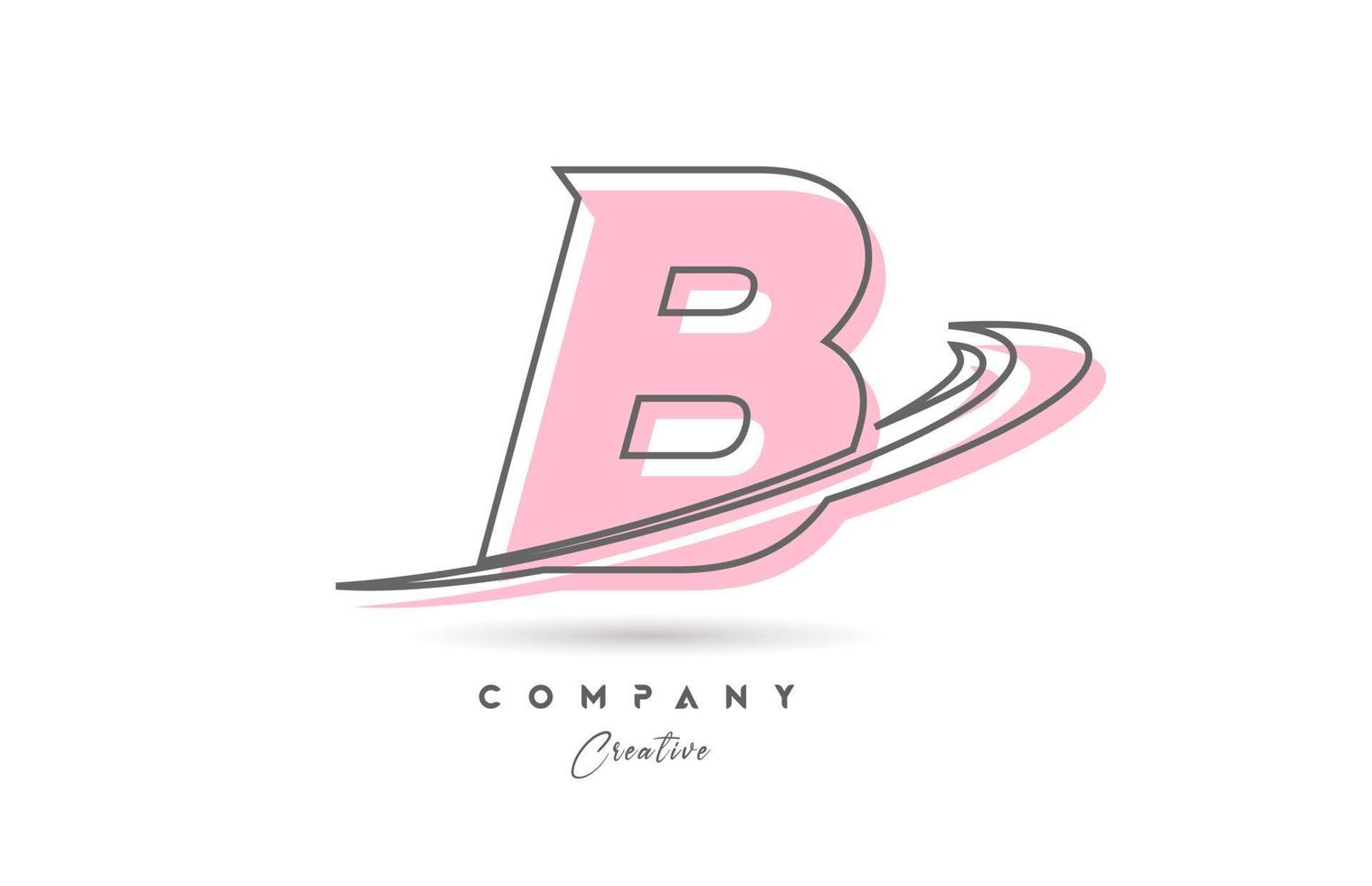 si rosado gris línea alfabeto letra logo icono diseño con silbido. creativo modelo para negocio y empresa vector