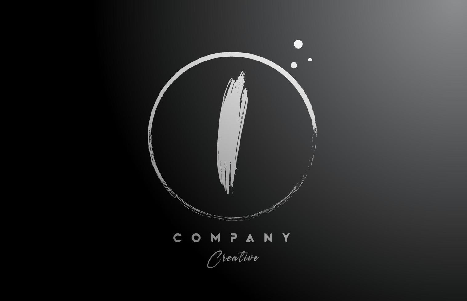 black white 1 number letter logo icon design with dots and circle. Creative gradient template for company and business vector