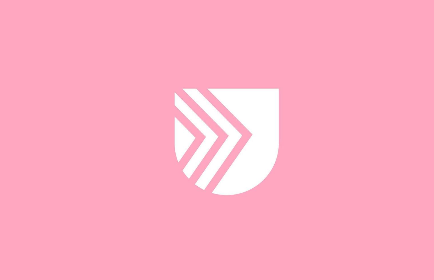 pink geometric U alphabet letter logo icon with line design. Creative template for business and company vector