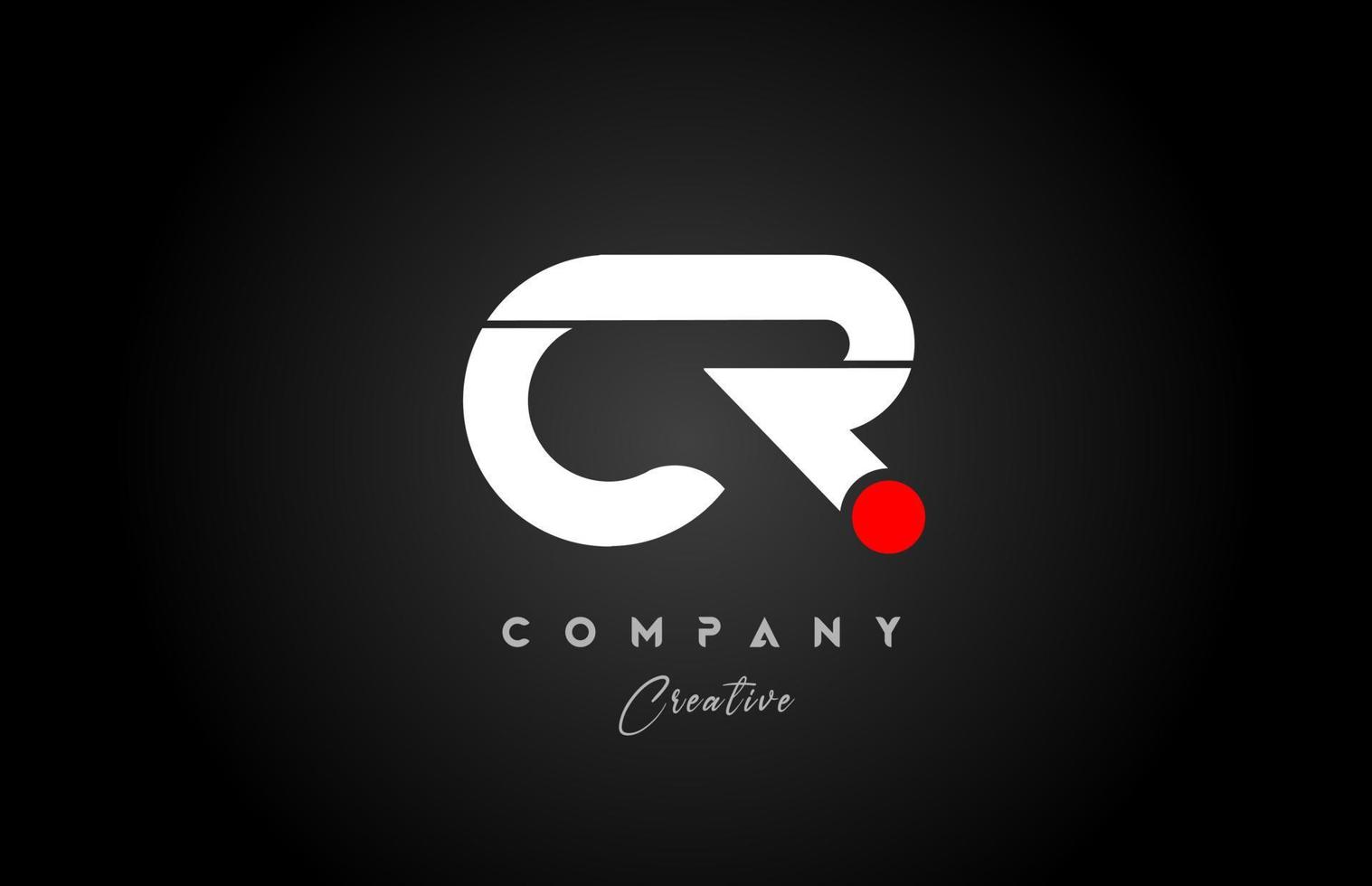 red white alphabet letter CR C R combination for company logo. Suitable as logotype vector