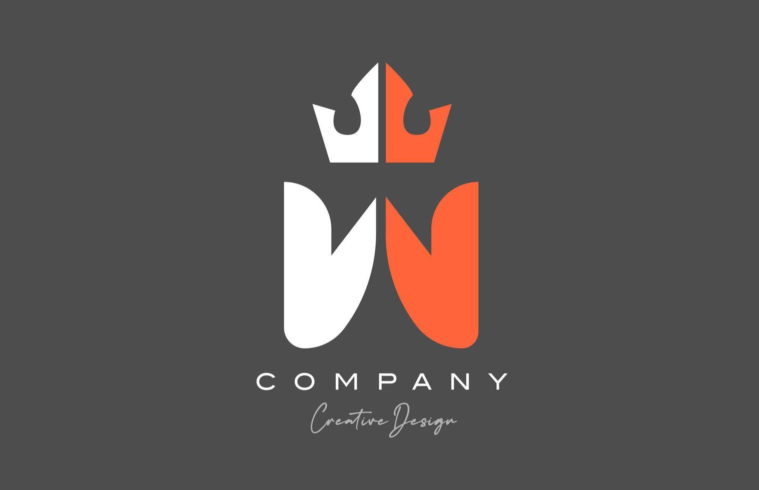 naranja gris blanco w alfabeto letra logo icono diseño. creativo Rey corona modelo para empresa y negocio vector