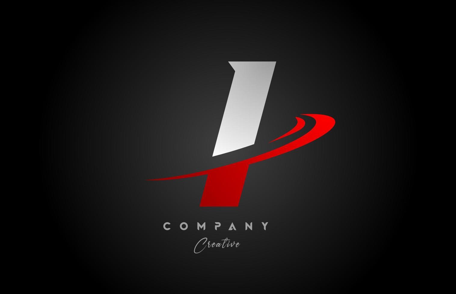 rojo silbido yo alfabeto letra logo icono diseño con negro gris color. creativo modelo para negocio y empresa vector