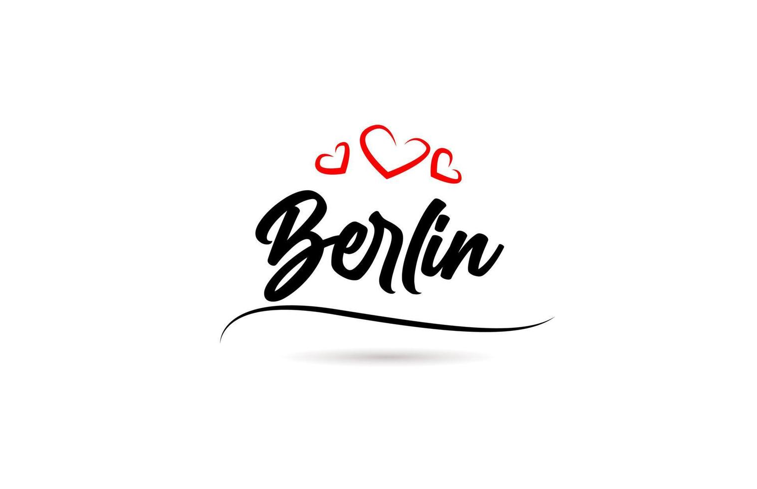 Berlin european city typography text word with love. Hand lettering style. Modern calligraphy text vector