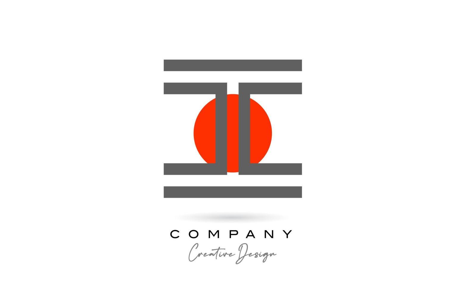 gris línea yo alfabeto letra logo icono diseño con rojo punto. creativo modelo para empresa y negocio vector