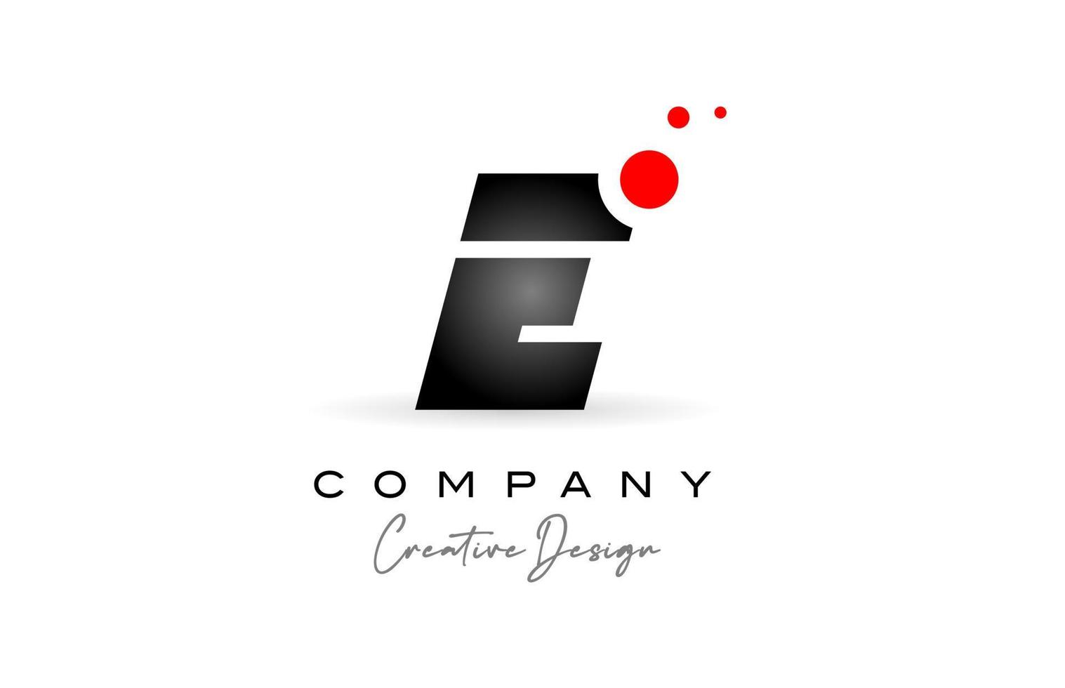black and white E alphabet letter logo with red dot. Corporate creative template design for business and company vector