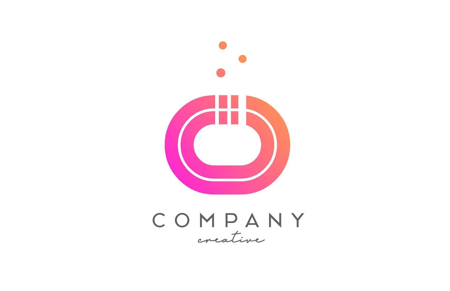 o rosado alfabeto letra logo con líneas y puntos corporativo creativo modelo diseño para negocio y empresa vector