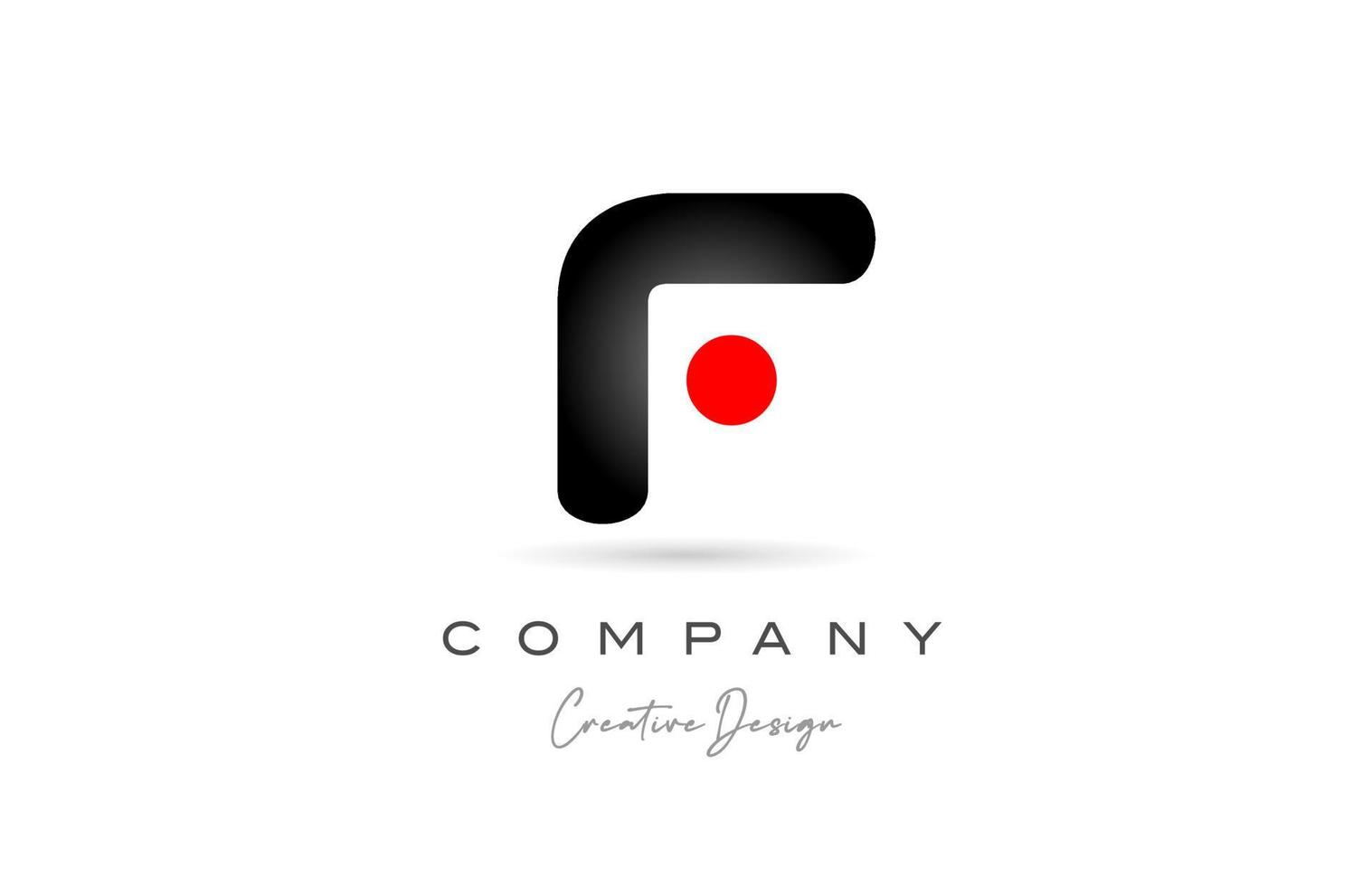 red black dot F alphabet letter logo icon design with gradient. Creative template for business and company vector