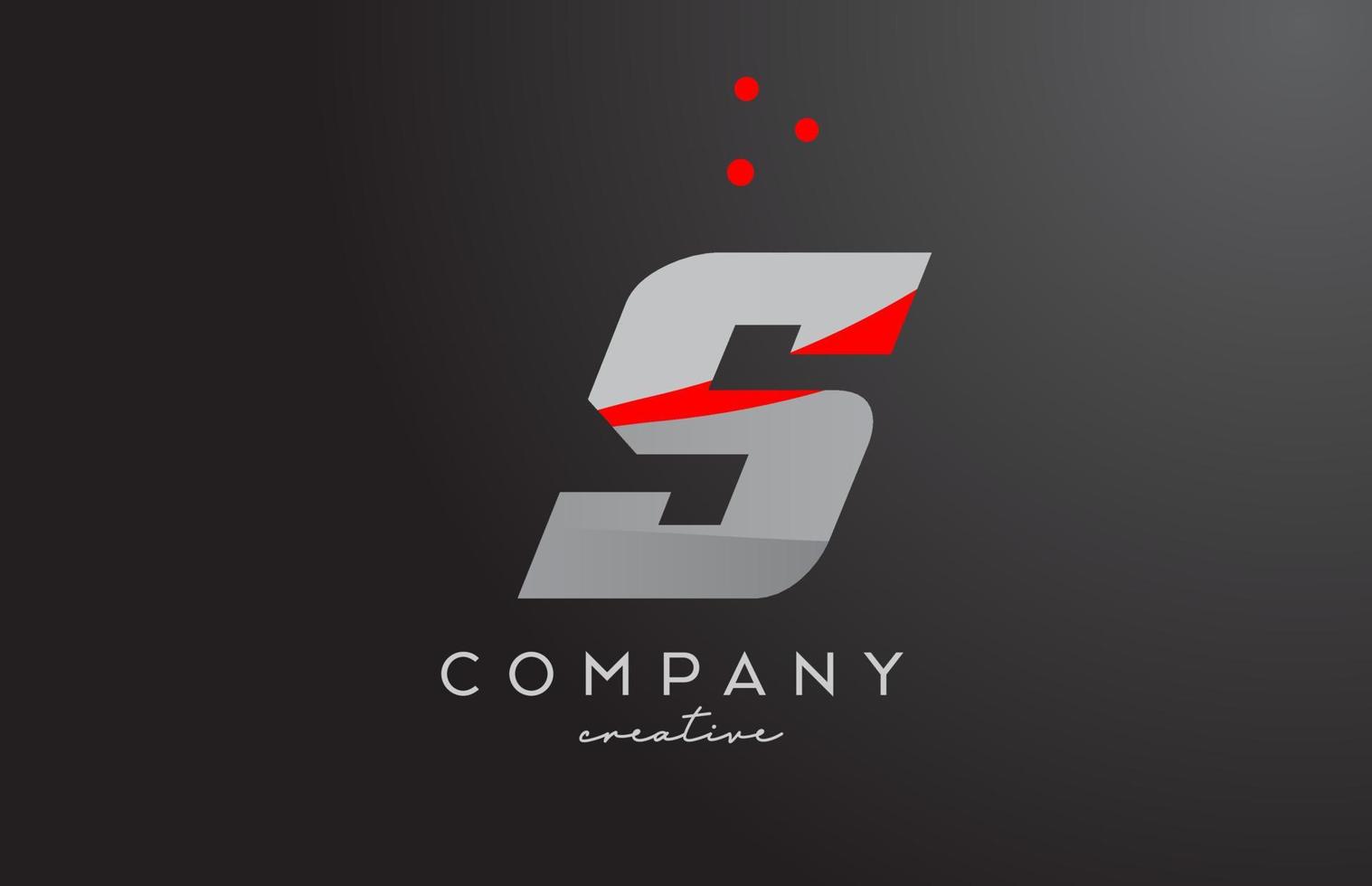 gris rojo puntos s alfabeto negrita letra logo. creativo modelo diseño para empresa y negocio vector