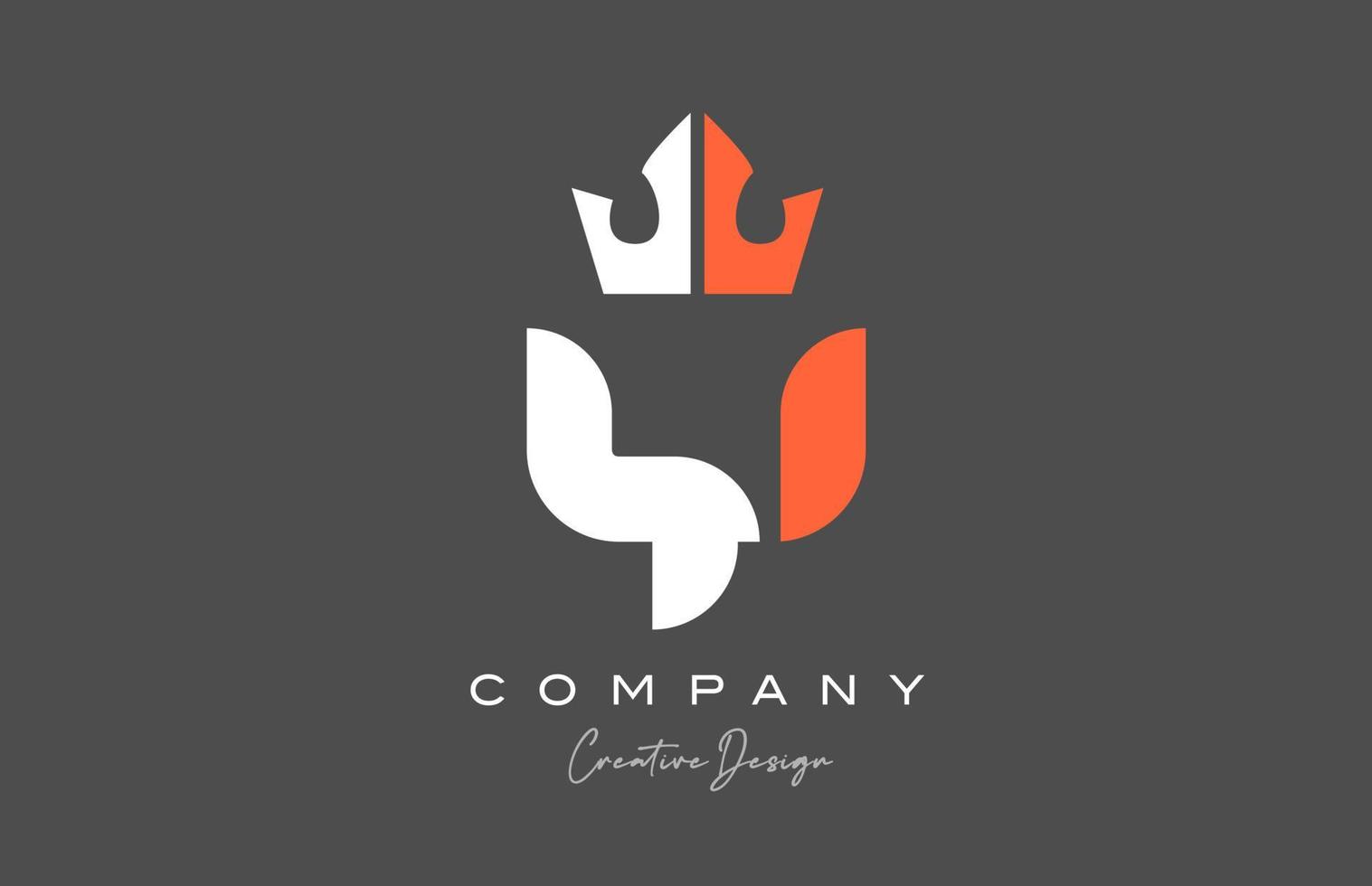 naranja gris blanco y alfabeto letra logo icono diseño. creativo Rey corona modelo para empresa y negocio vector