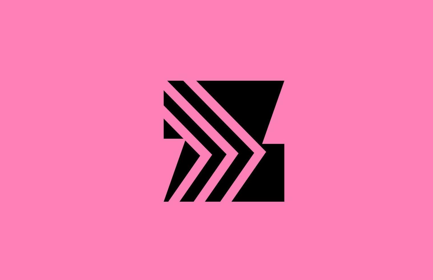 rosado negro z alfabeto letra logo icono diseño con geométrico líneas. creativo modelo para empresa y negocio vector