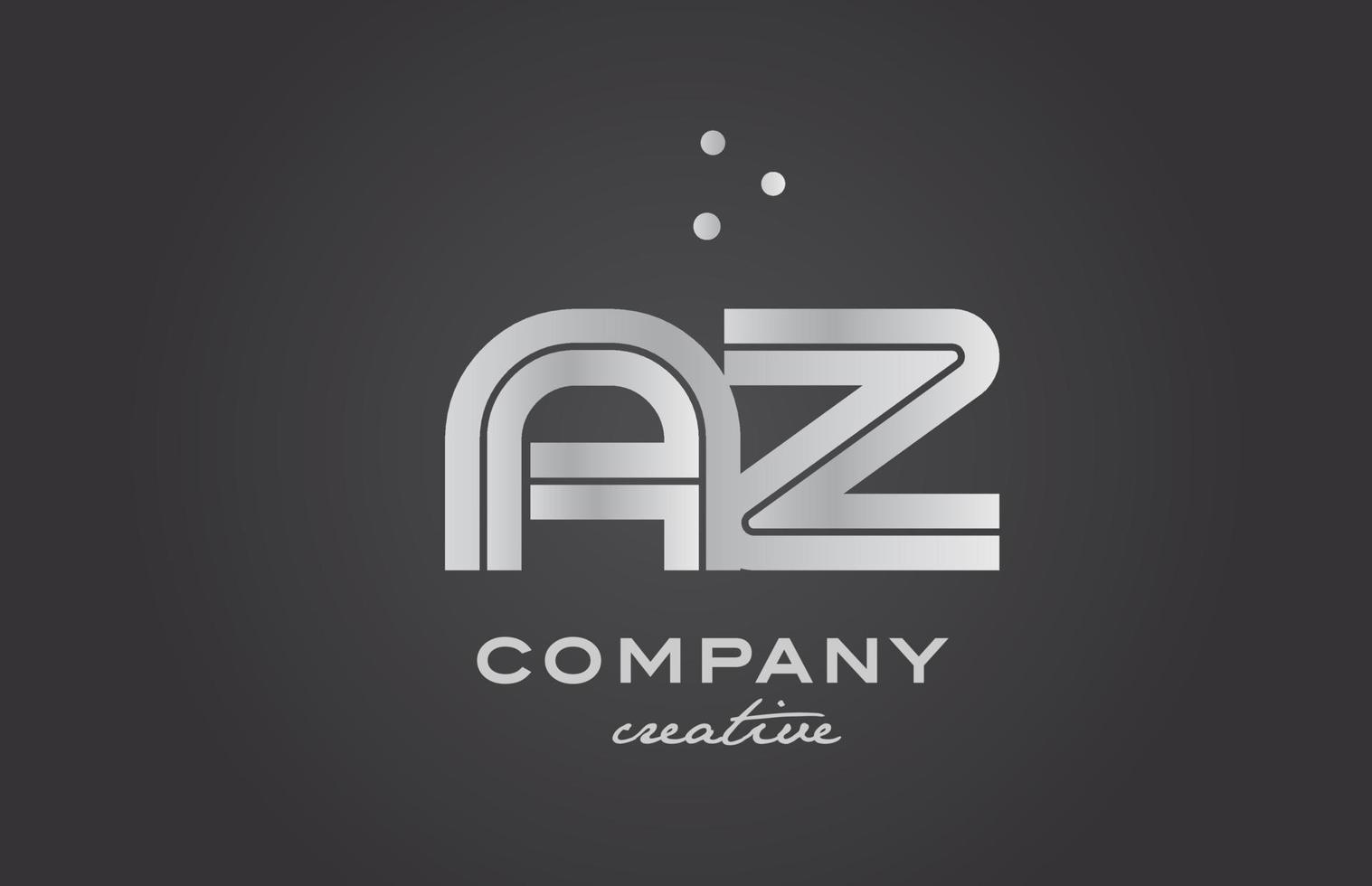 black and grey AZ combination alphabet bold letter logo with dots. Joined creative template design for business and comp vector