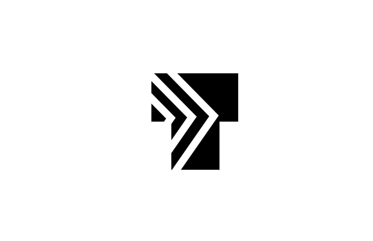 negro blanco geométrico t alfabeto letra logo icono diseño. creativo modelo para empresa y negocio vector