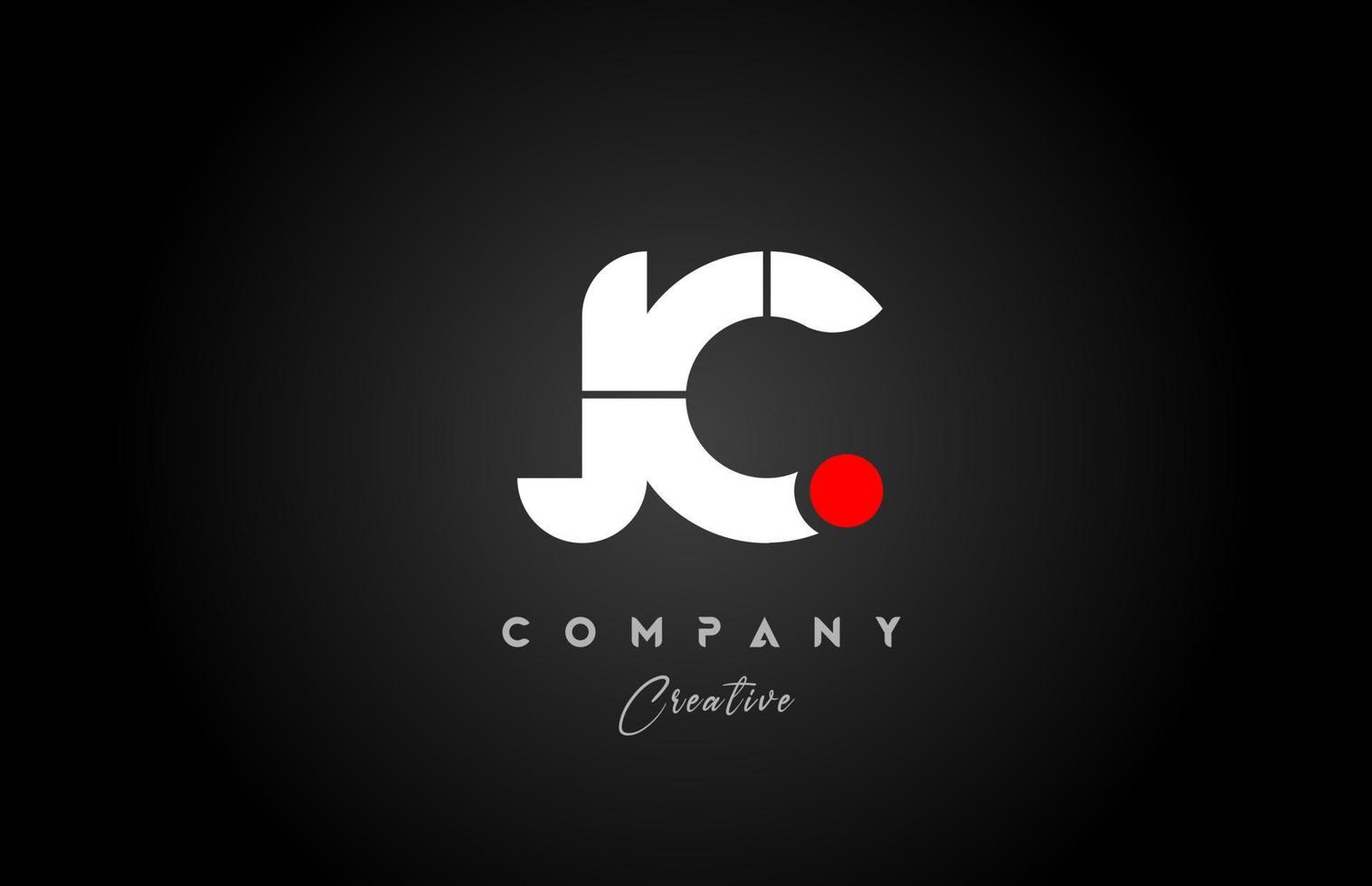 red white alphabet letter JC J C combination for company logo. Suitable as logotype vector