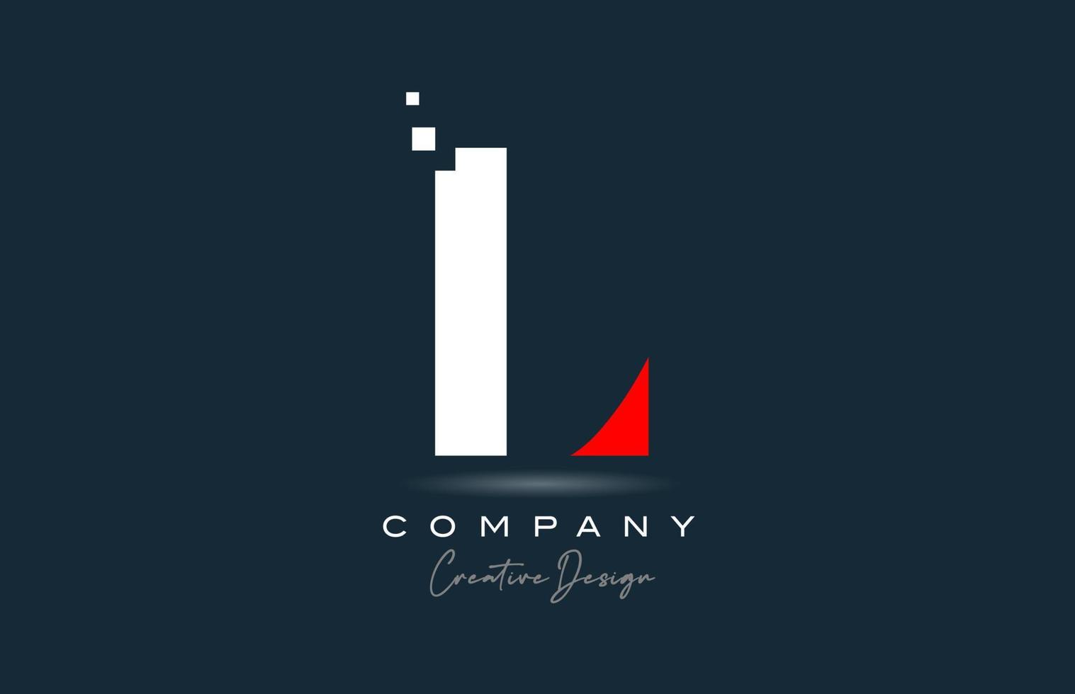 red white L alphabet letter logo icon design with dots. Creative template for business and company vector