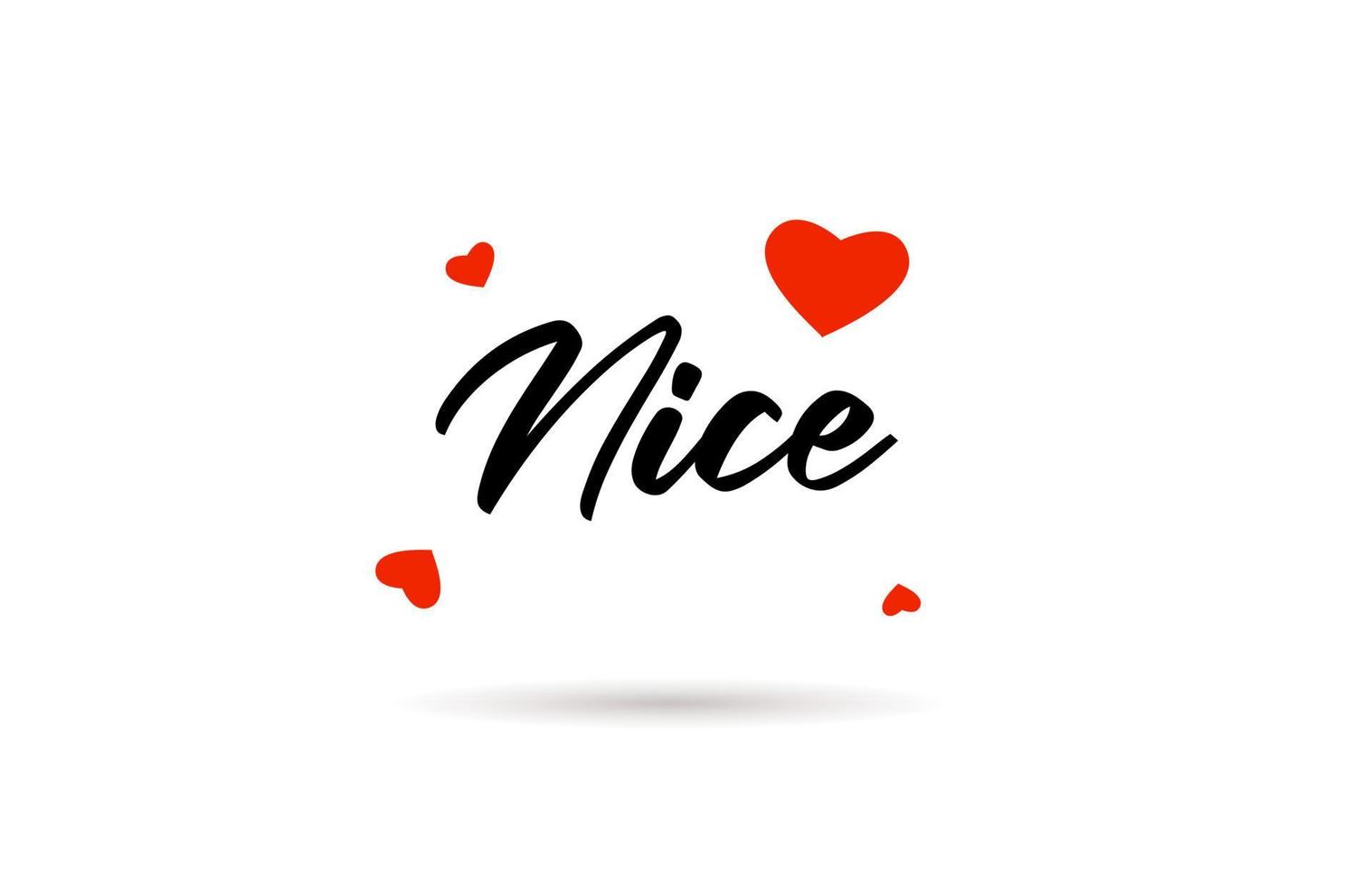 Nice handwritten city typography text with love heart vector