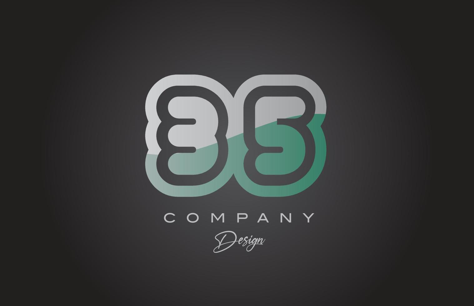 35 green grey number logo icon design. Creative template for company and business vector