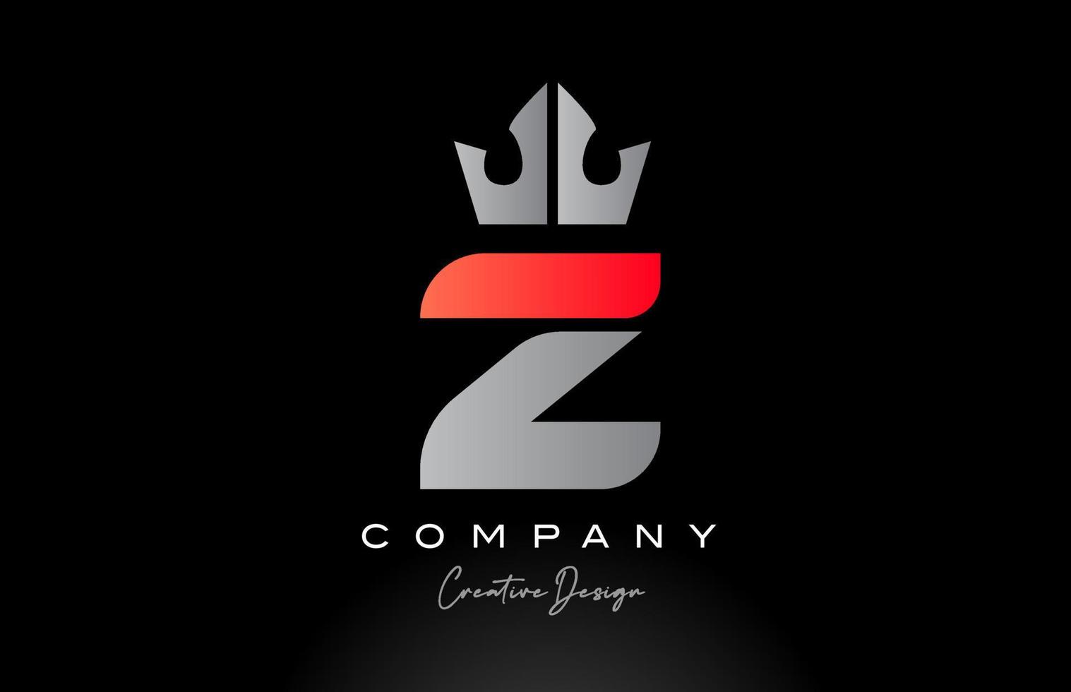 orange Z alphabet letter logo icon design with king crown. Creative template for company vector