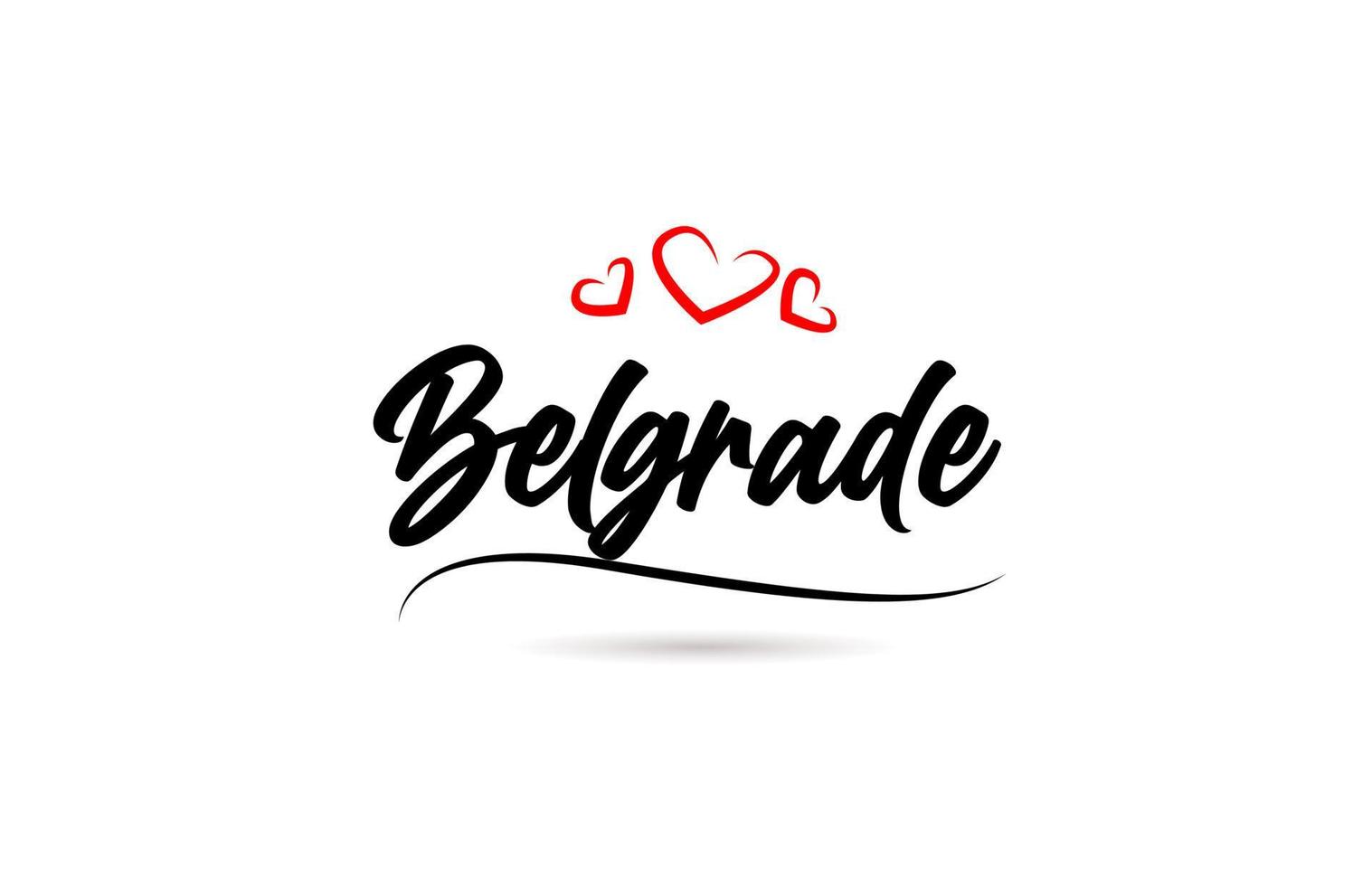 Belgrade european city typography text word with love. Hand lettering style. Modern calligraphy text vector