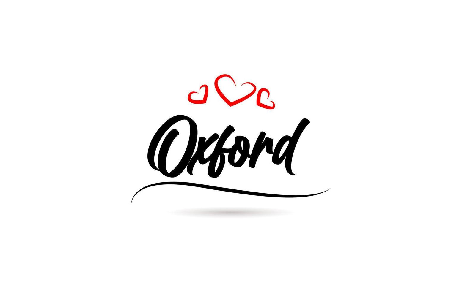 Oxford european city typography text word with love. Hand lettering style. Modern calligraphy text vector