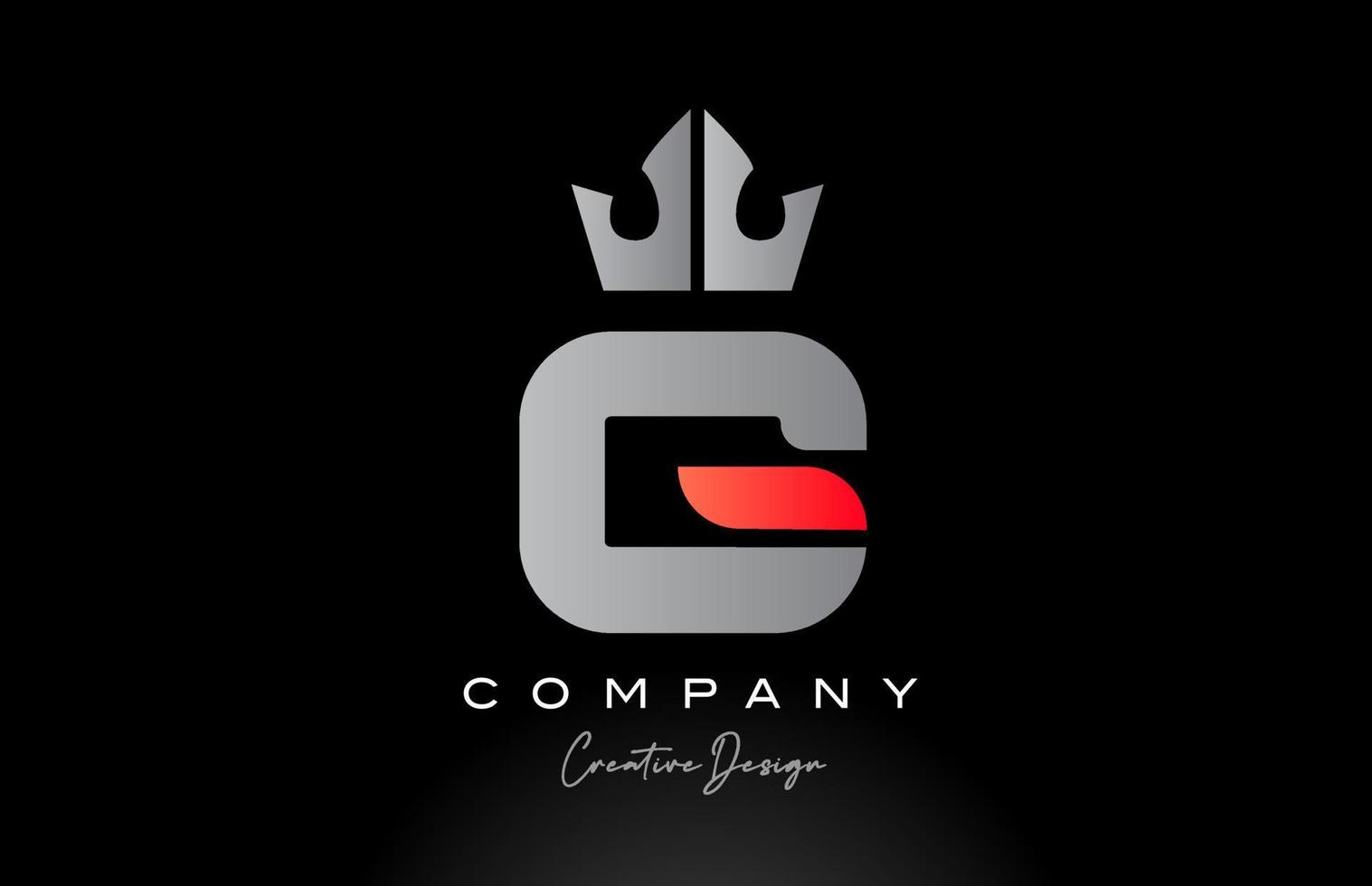 orange G alphabet letter logo icon design with king crown. Creative template for company vector