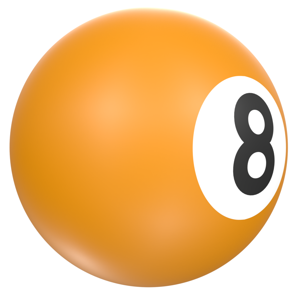 billiard ball isolated on transparent png