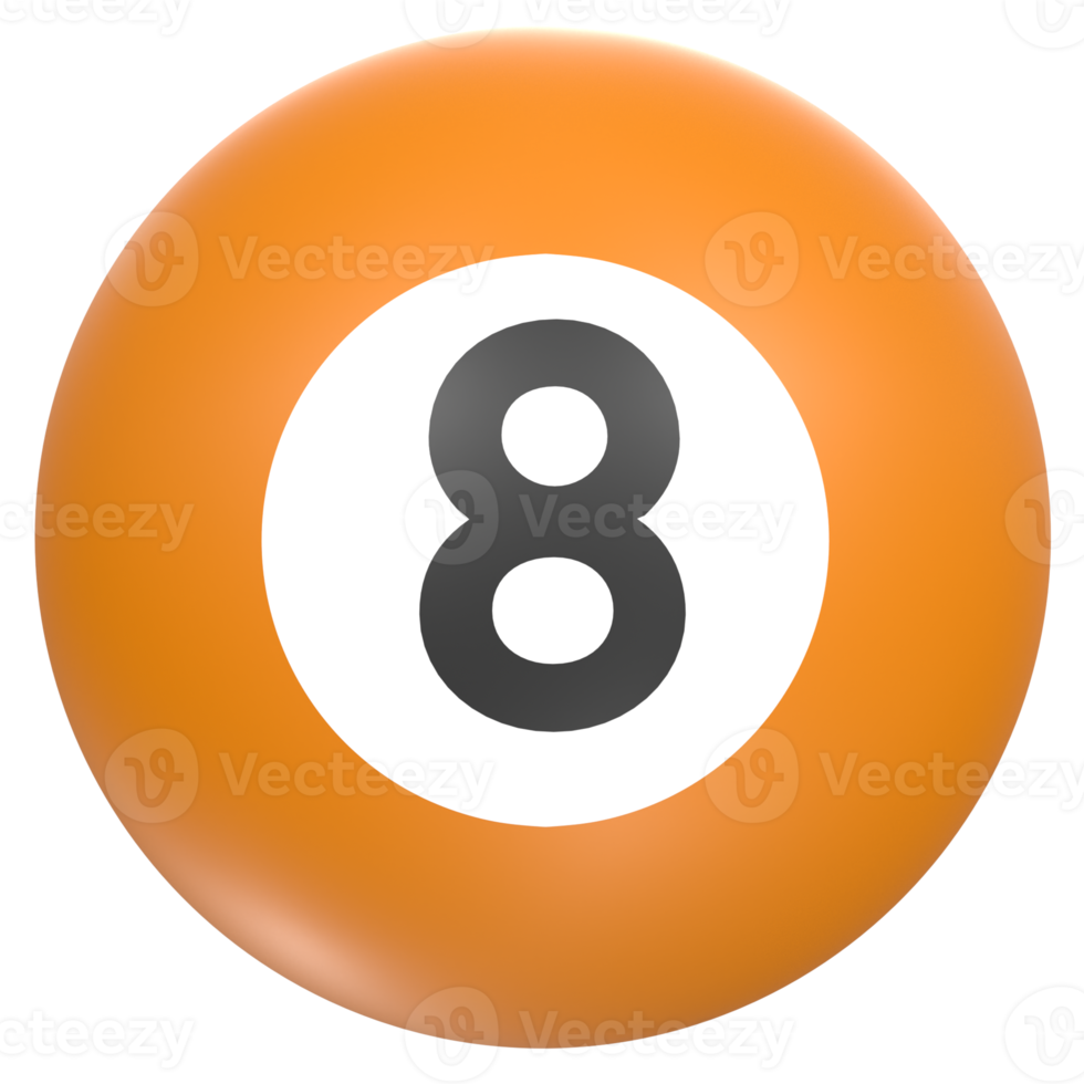 billiard ball isolated on transparent png