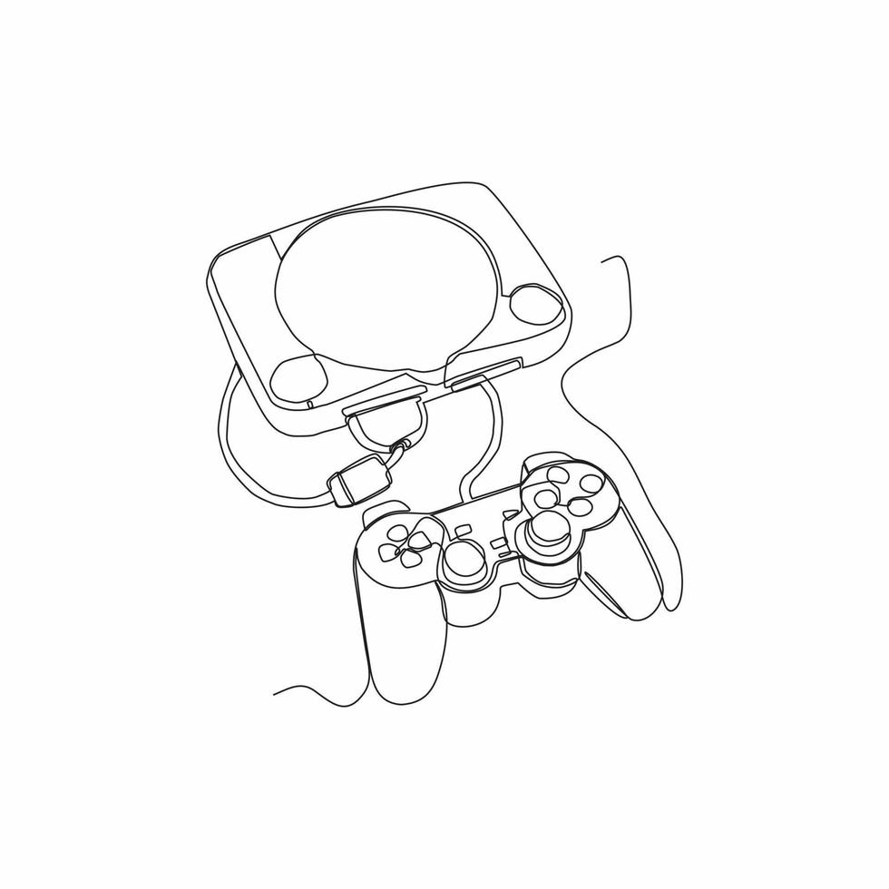 game play continuous line drawing art vector