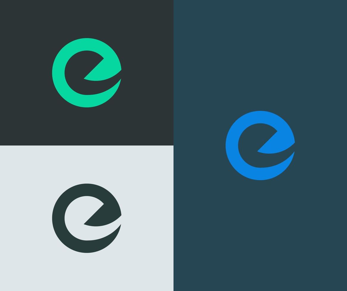 Negative space concept. Creative letter E logo vector template. Modern and futuristic concept.