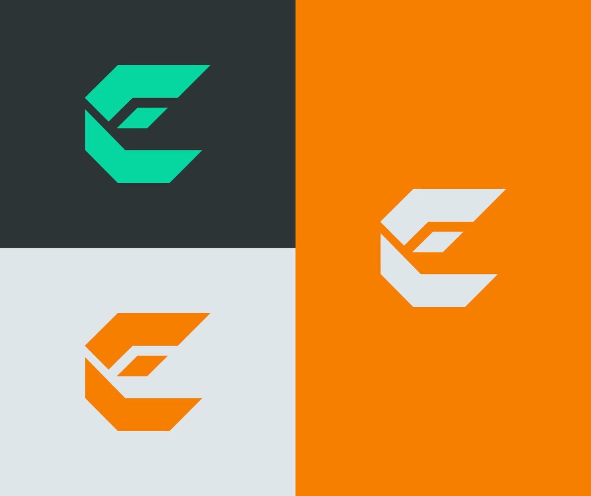 Minimal concept. Creative letter E logo vector template. Modern and futuristic concept.