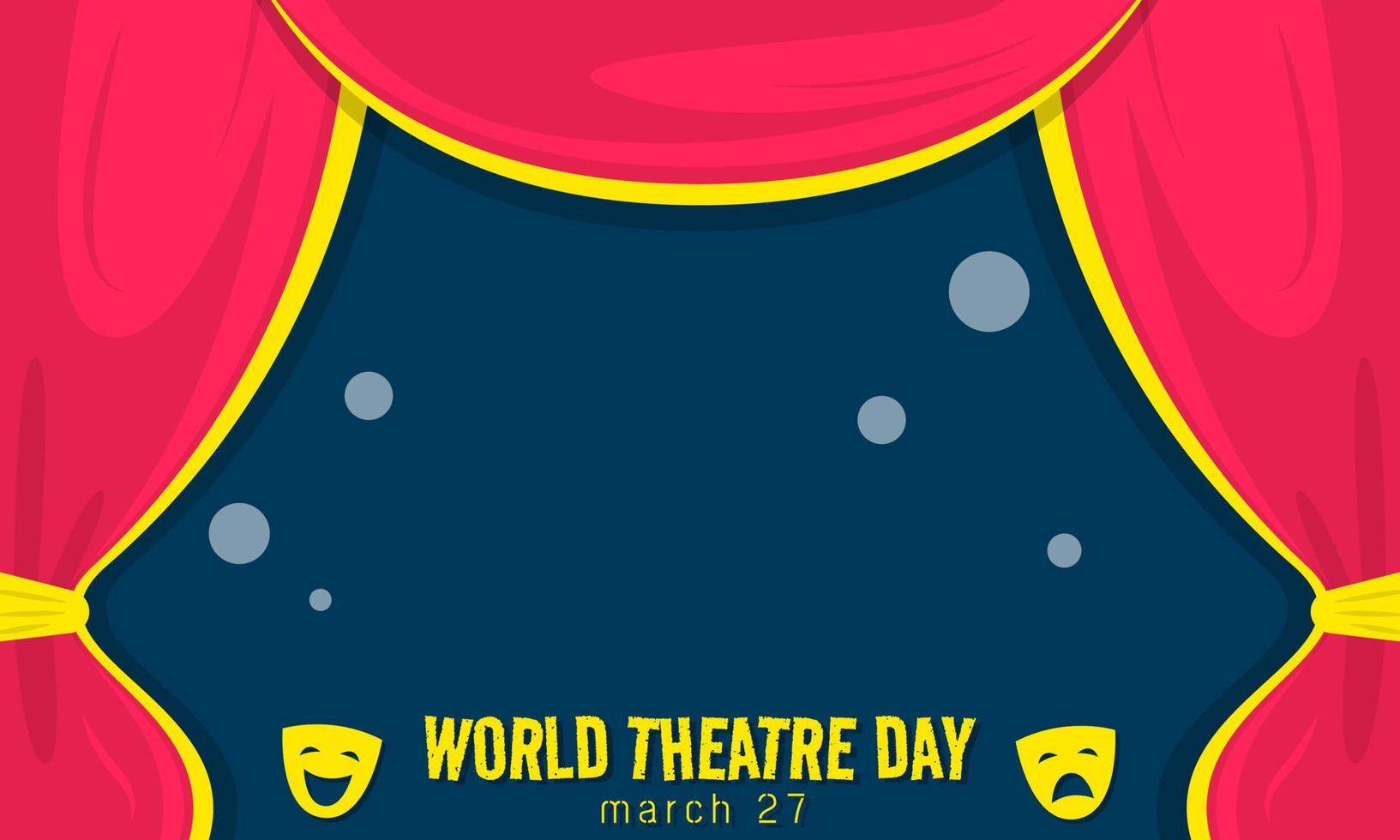 World Theatre Day greeting with copy space area vector